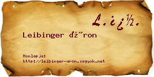 Leibinger Áron névjegykártya